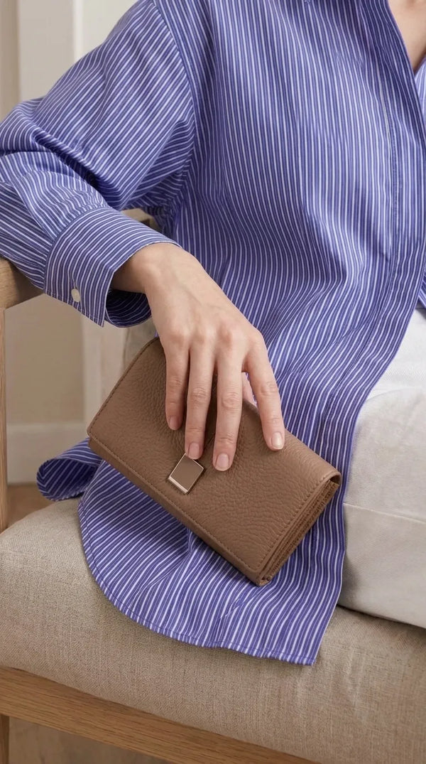 Beige Formal Wallet For Women P71044