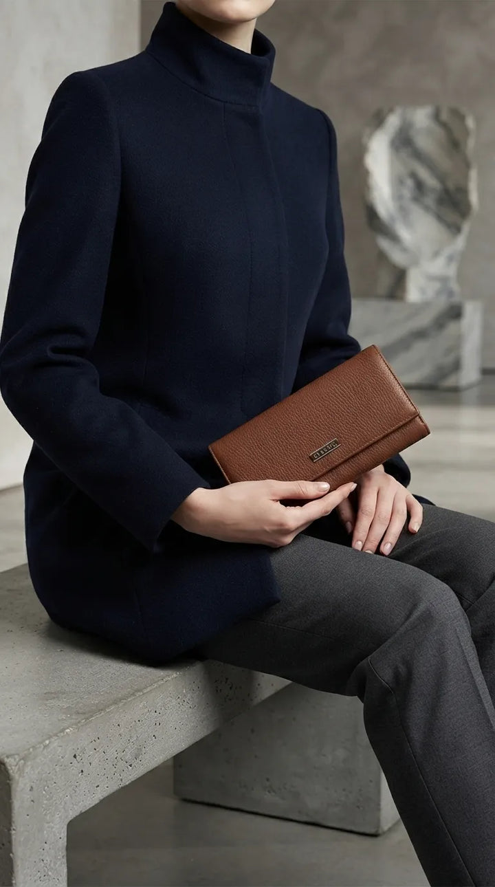 Brown Formal Wallet For Women P71046