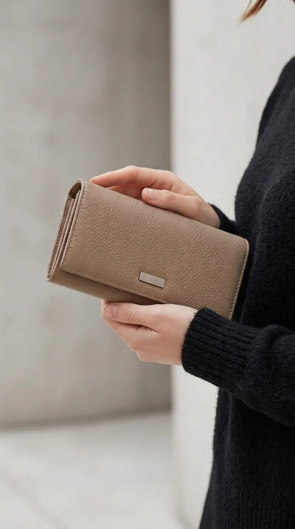 Beige Formal Wallet For Women P71046
