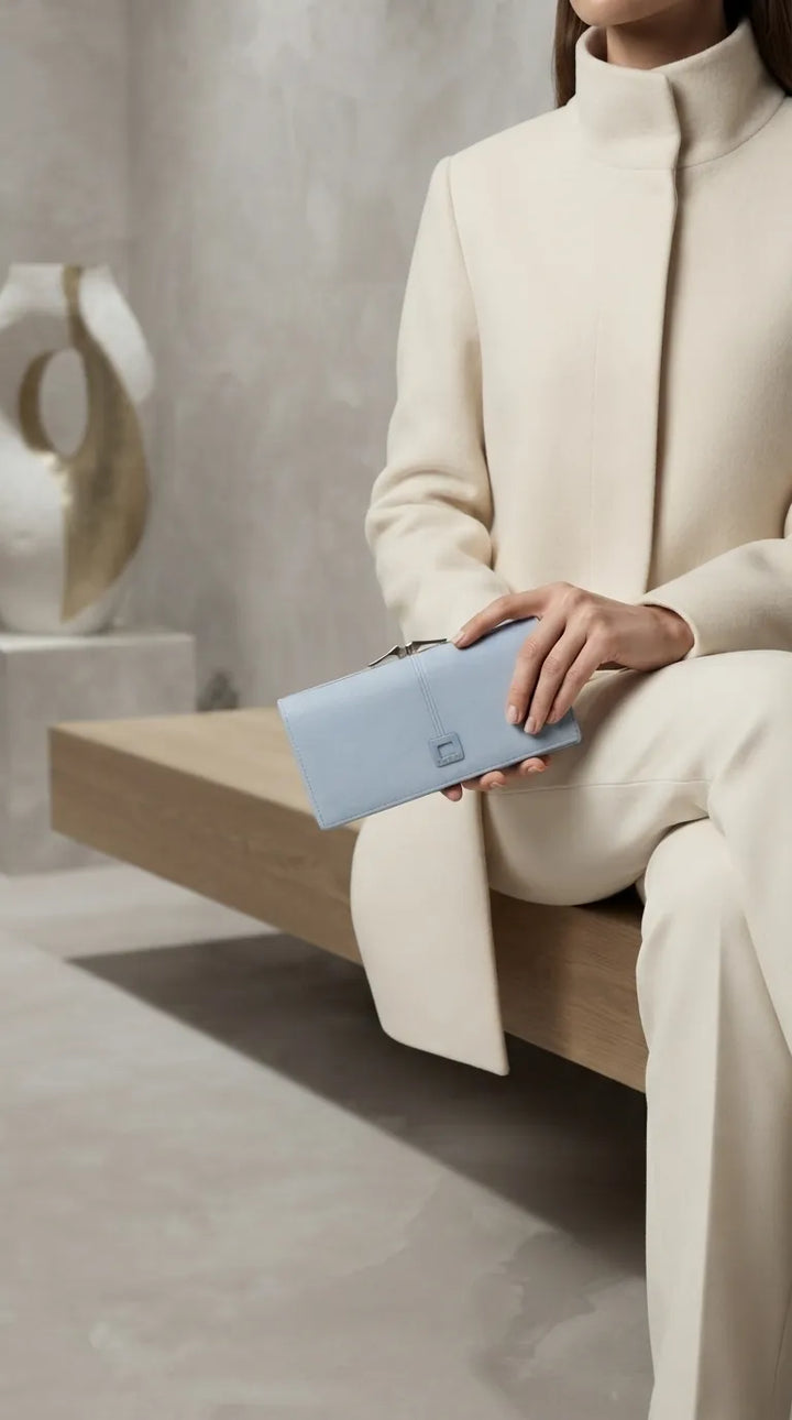 Sky Blue Formal Wallet For Women P71047