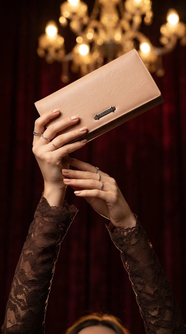 Beige Formal Wallet For Women P71048