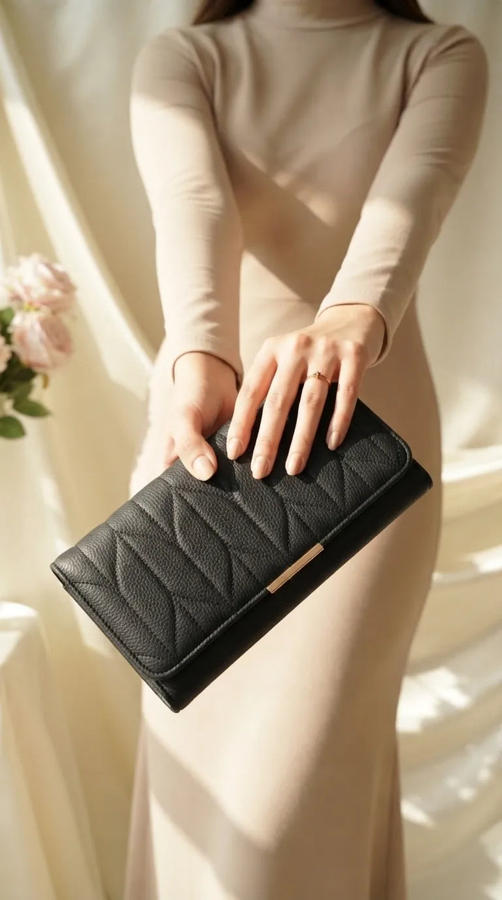 Black Formal Wallet For Women P71049