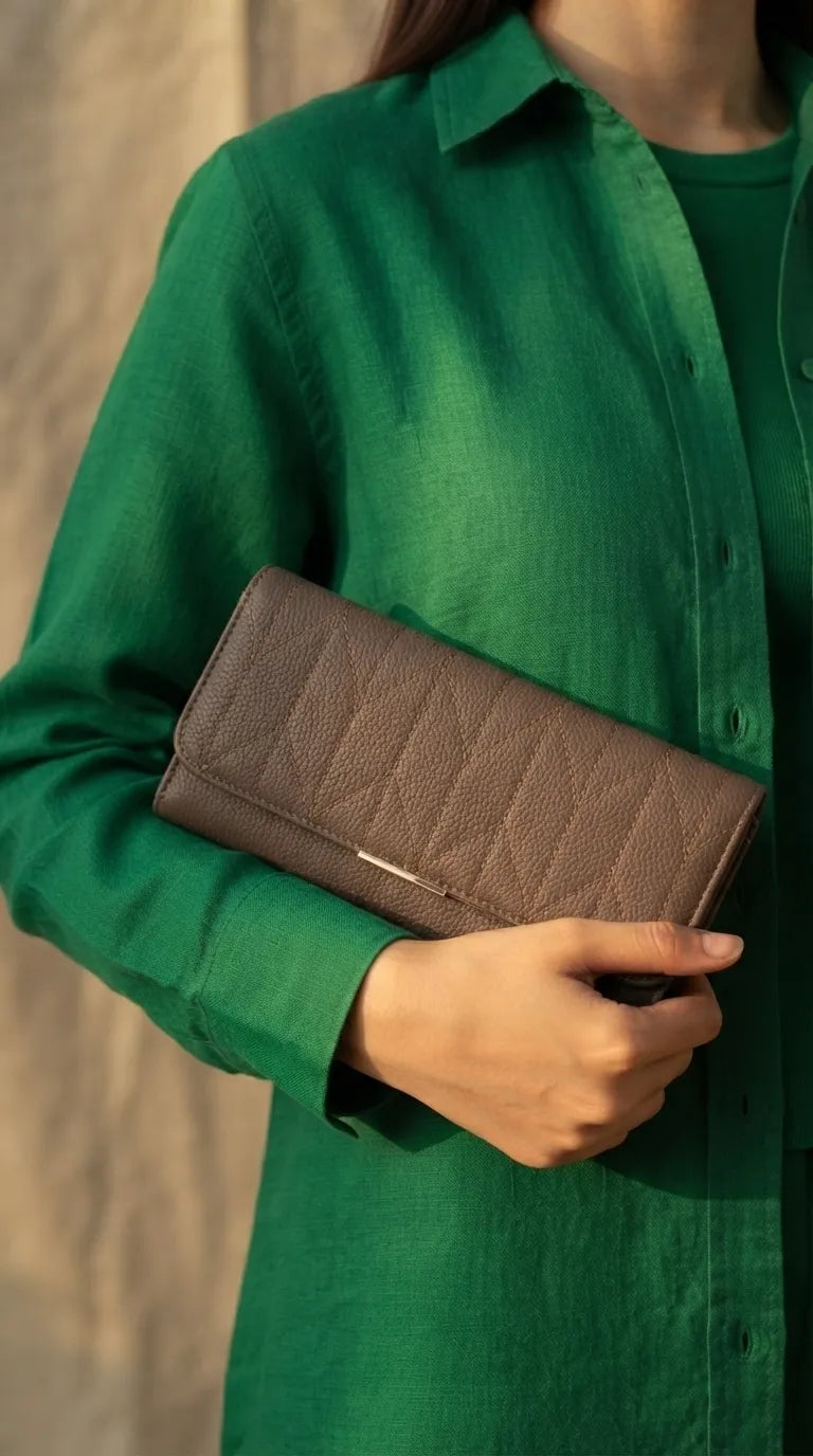 Coffee Formal Wallet For Women P71049