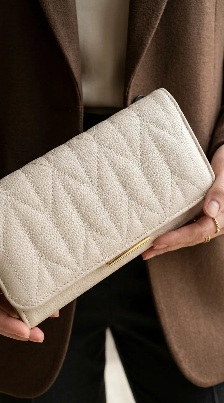 Beige Formal Wallet For Women P71049
