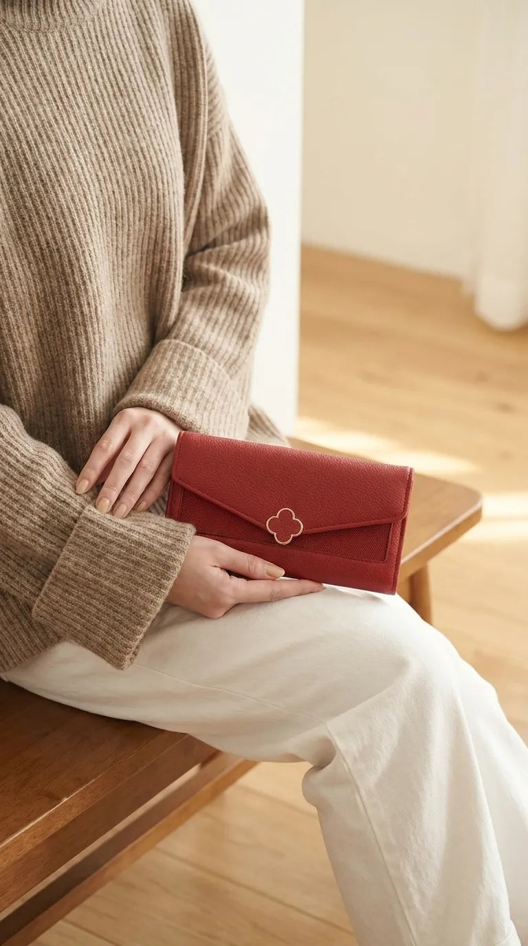 Maroon Formal Wallet For Women P71051