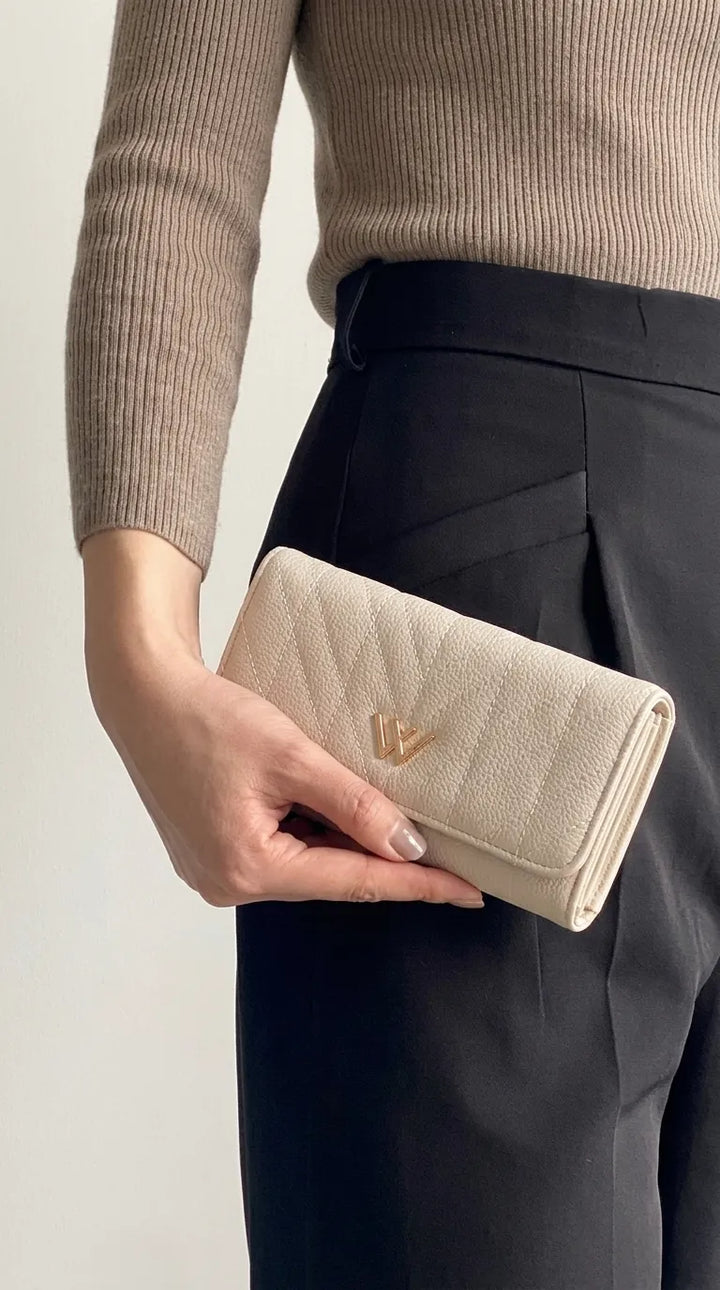 Beige Formal Wallet For Women P71052