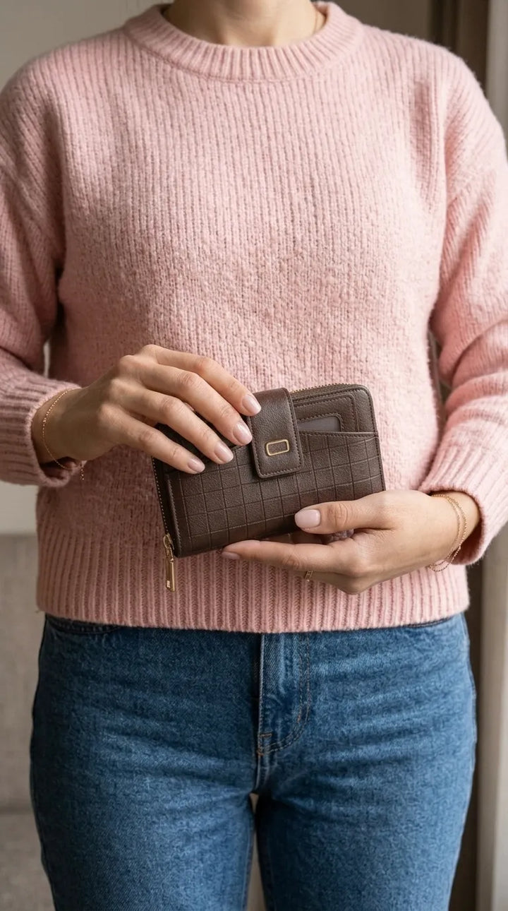 Brown Formal Wallet For Women P71055