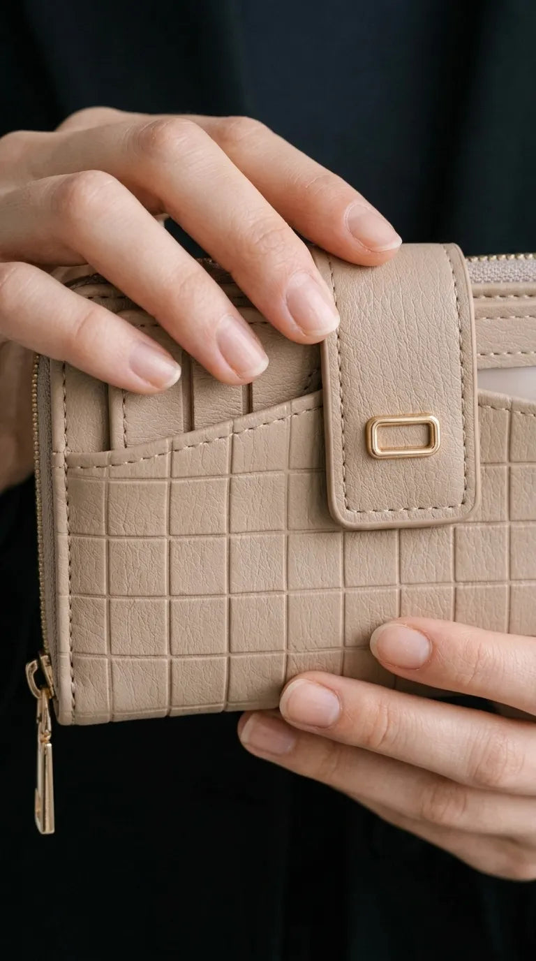 Beige Formal Wallet For Women P71055