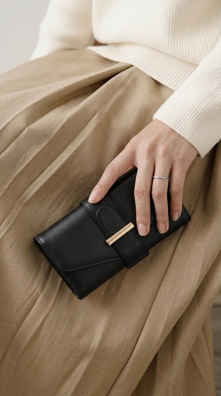 Black Formal Wallet For Women P71056