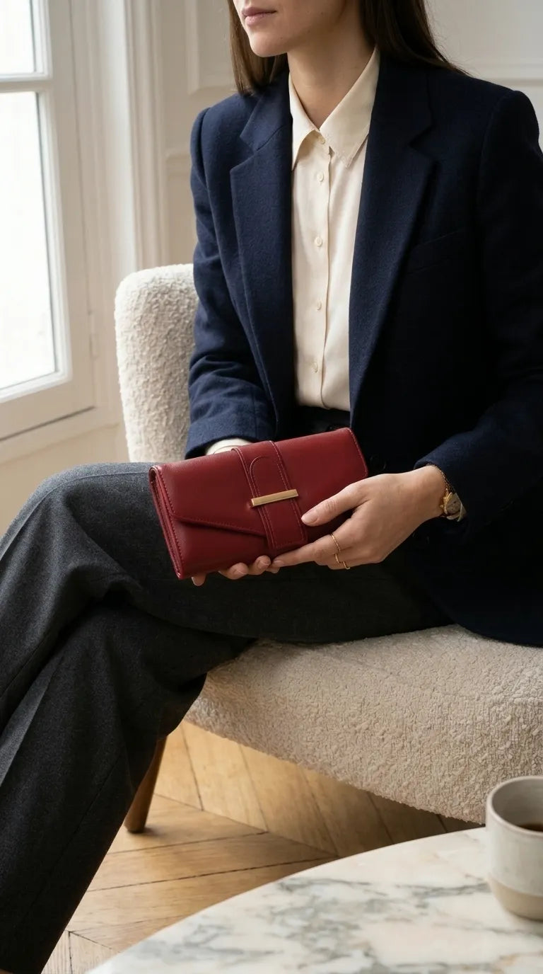 Maroon Formal Wallet For Women P71056