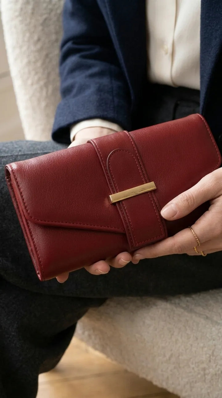 Maroon Formal Wallet For Women P71056