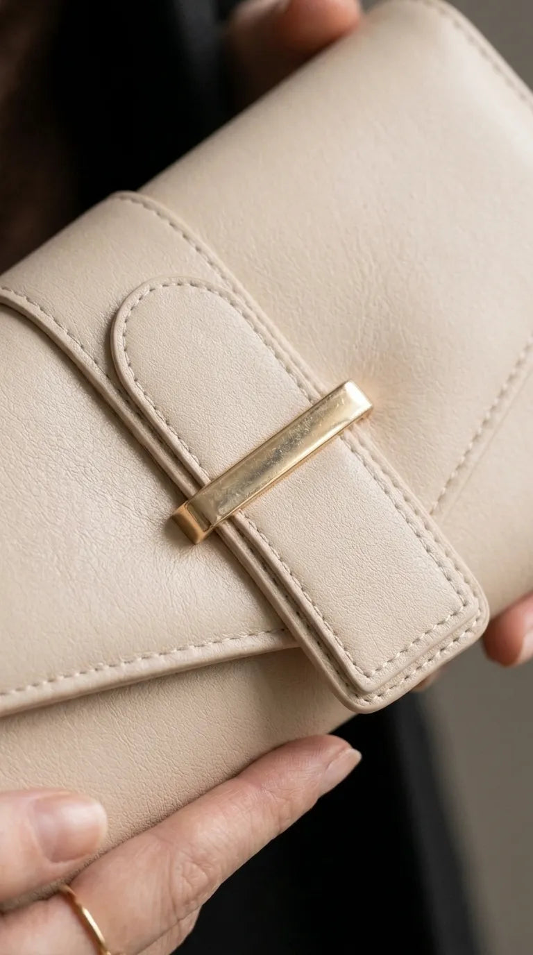 Beige Formal Wallet For Women P71056