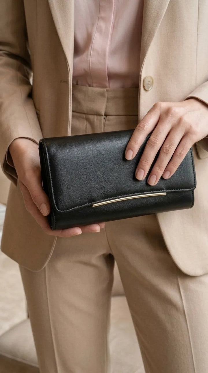 Black Formal Wallet For Women P71057