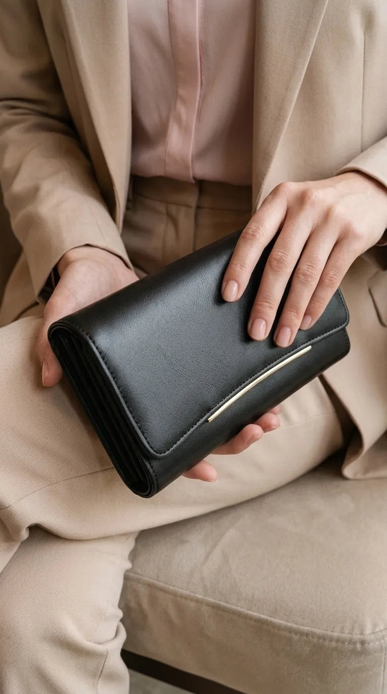 Black Formal Wallet For Women P71057