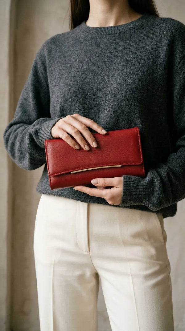 Maroon Formal Wallet For Women P71057