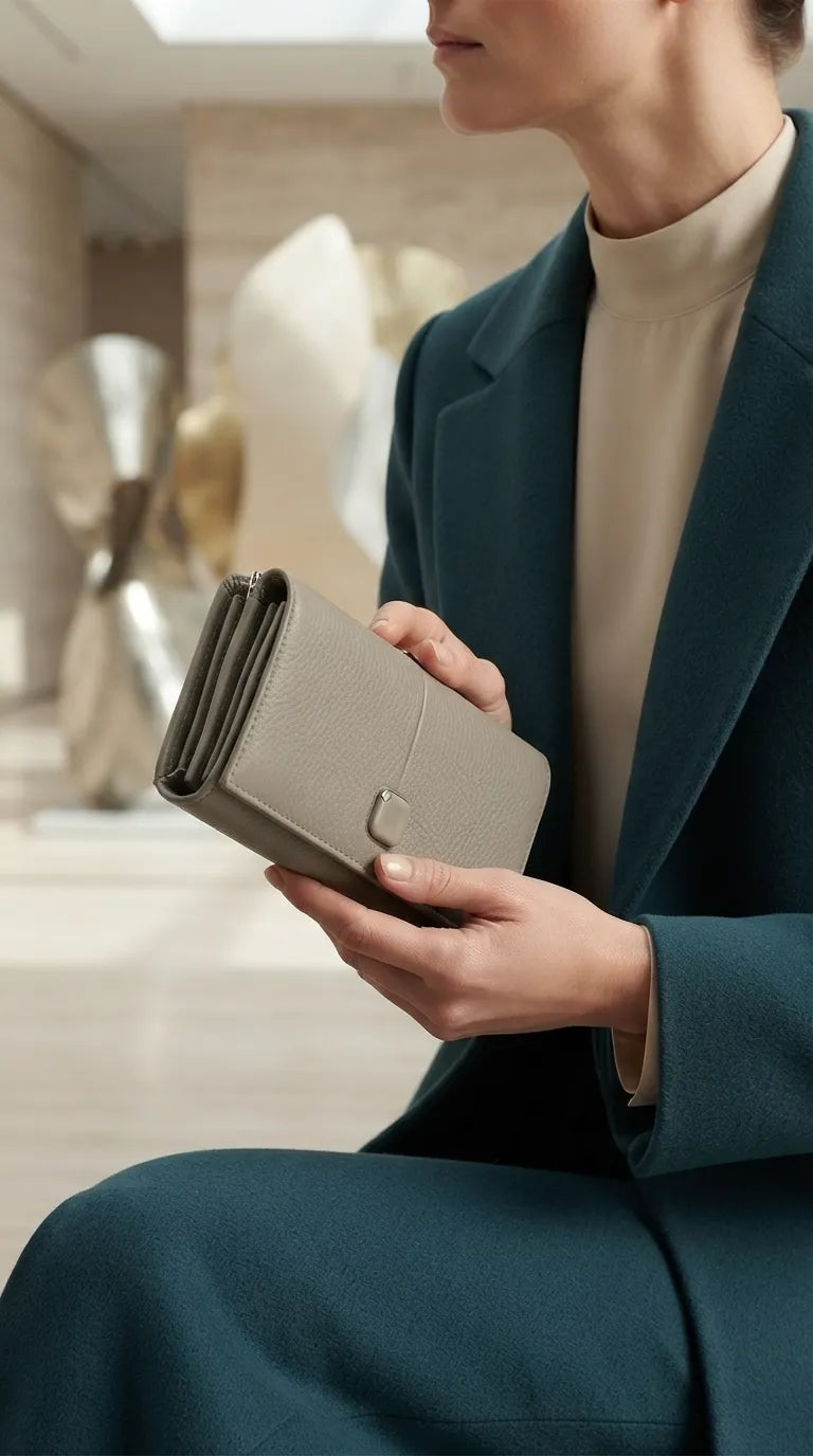 Grey Formal Wallet For Women P71075