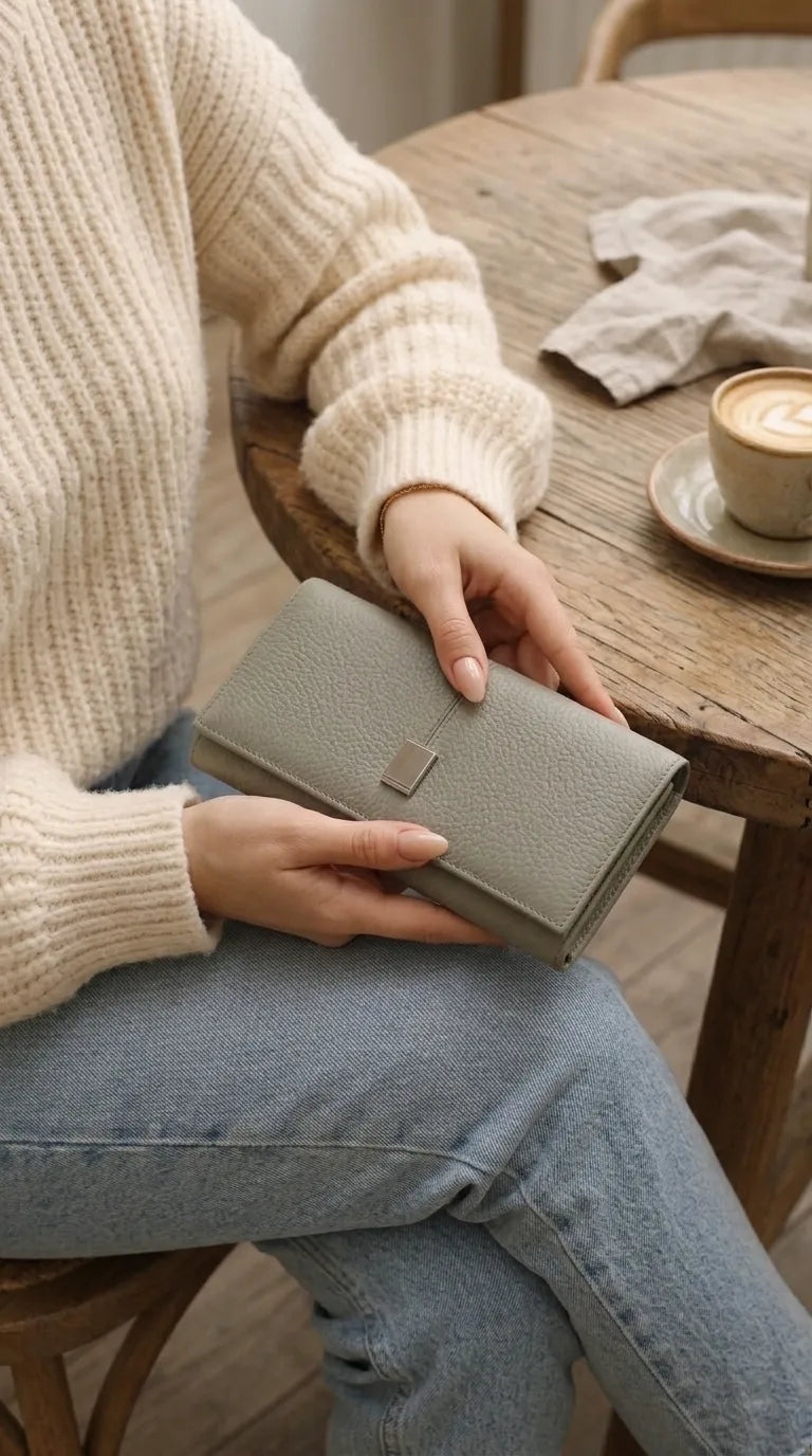 Grey Formal Wallet For Women P71084
