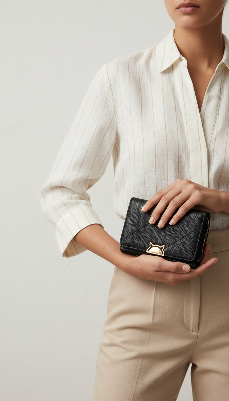 Black Casual Wallet For Women P71124