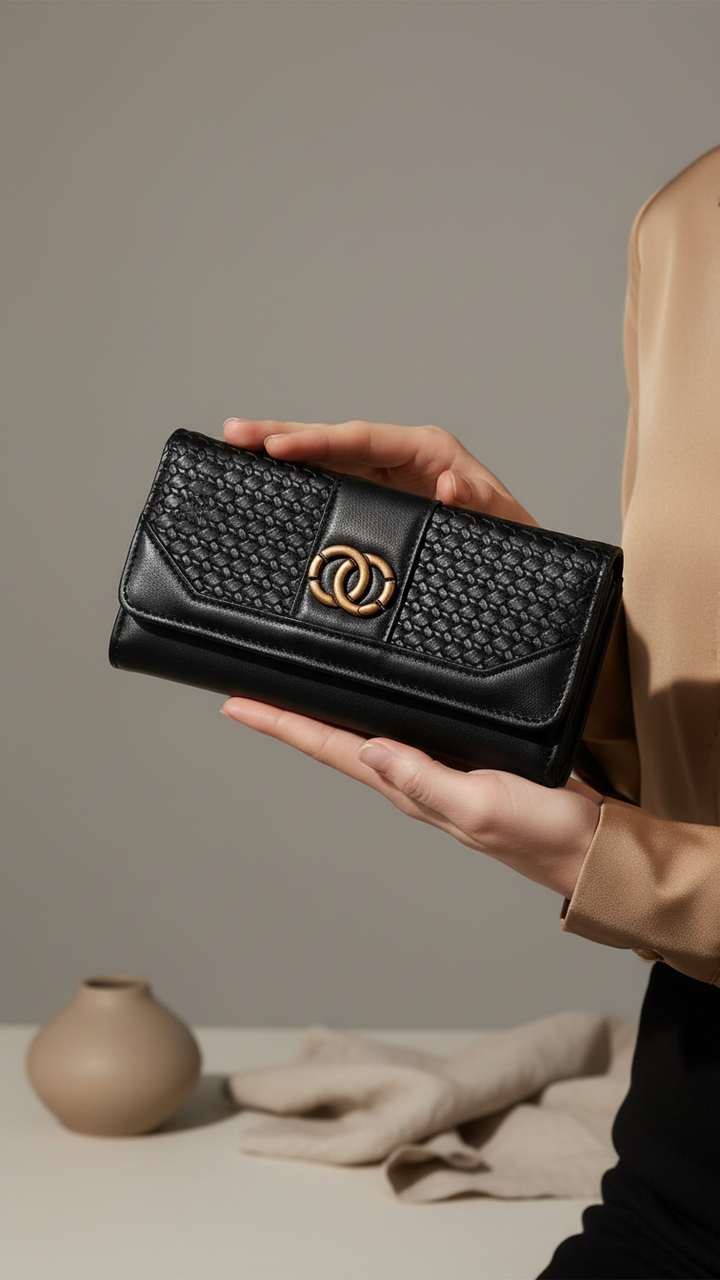 Black Casual Wallet For Women P71129