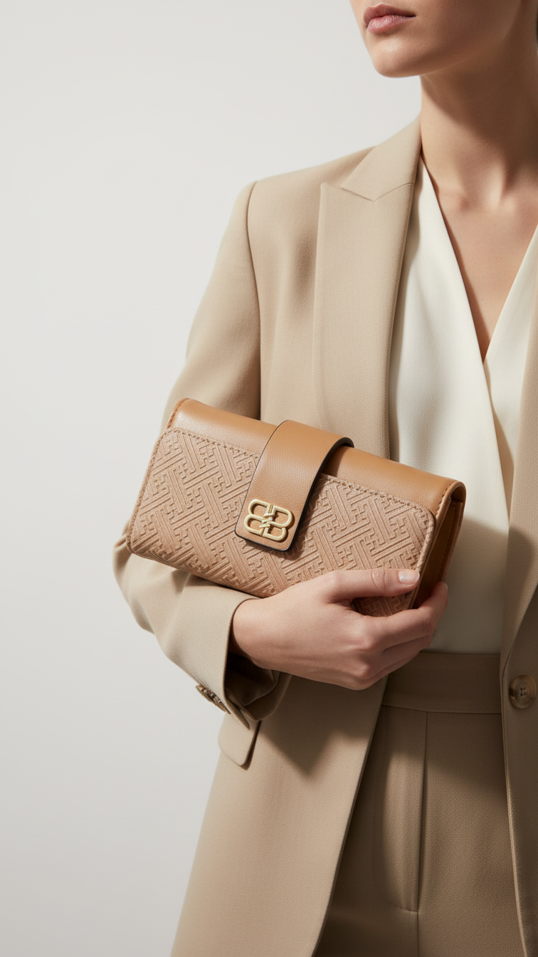 Beige Casual Wallet For Women P71131