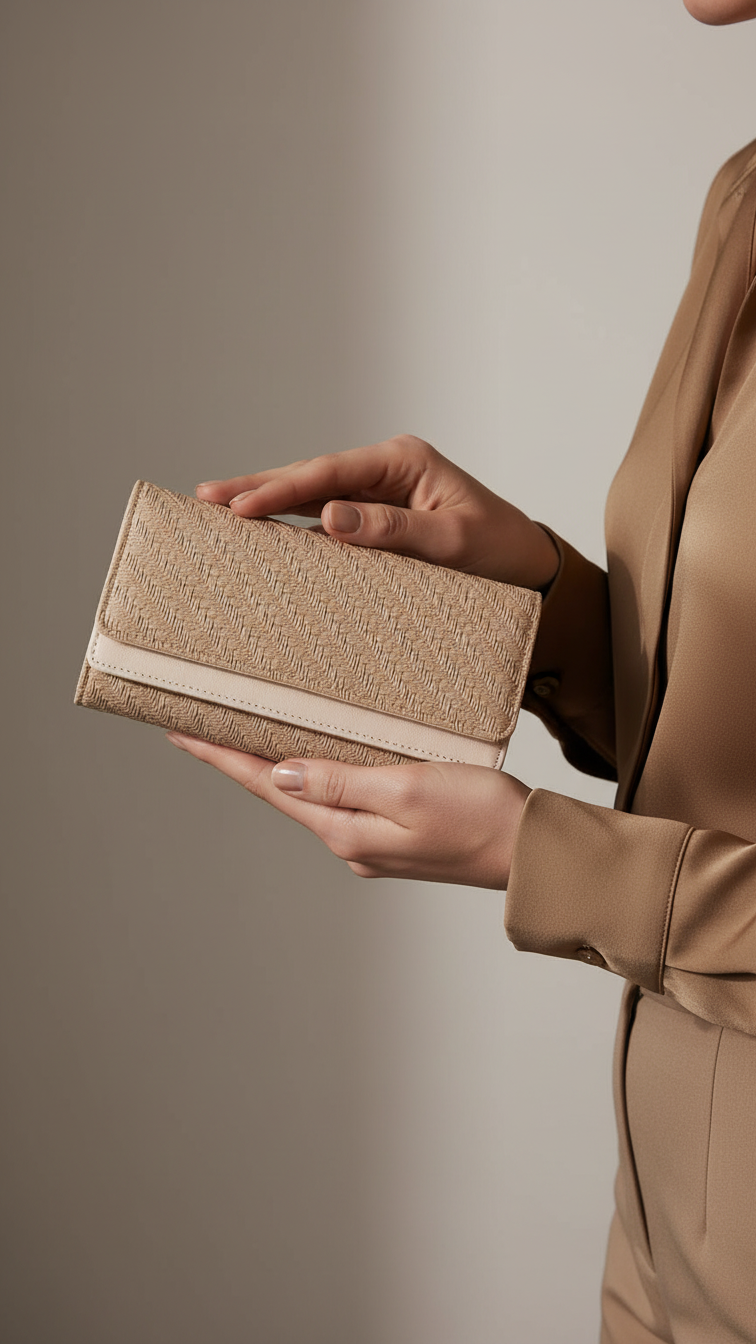 Beige Casual Wallet For Women P71134