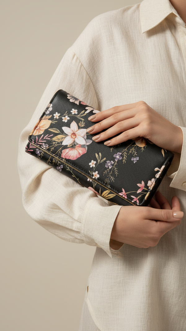 Black Casual Wallet For Women P71139