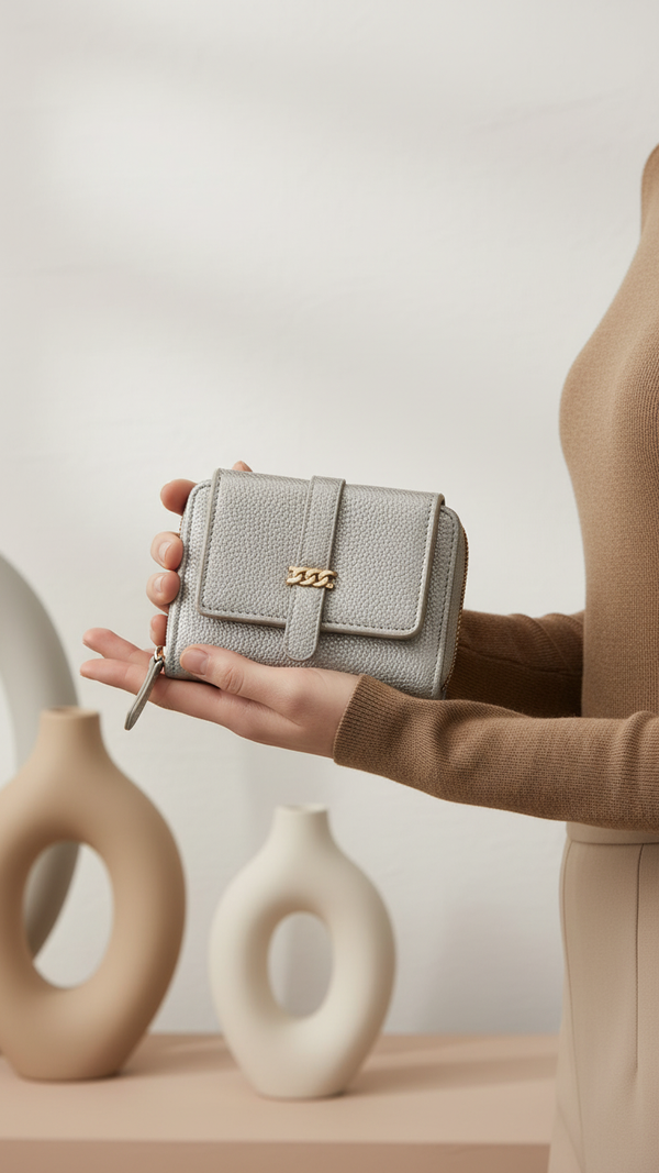 Grey Casual Wallet For Women P71151