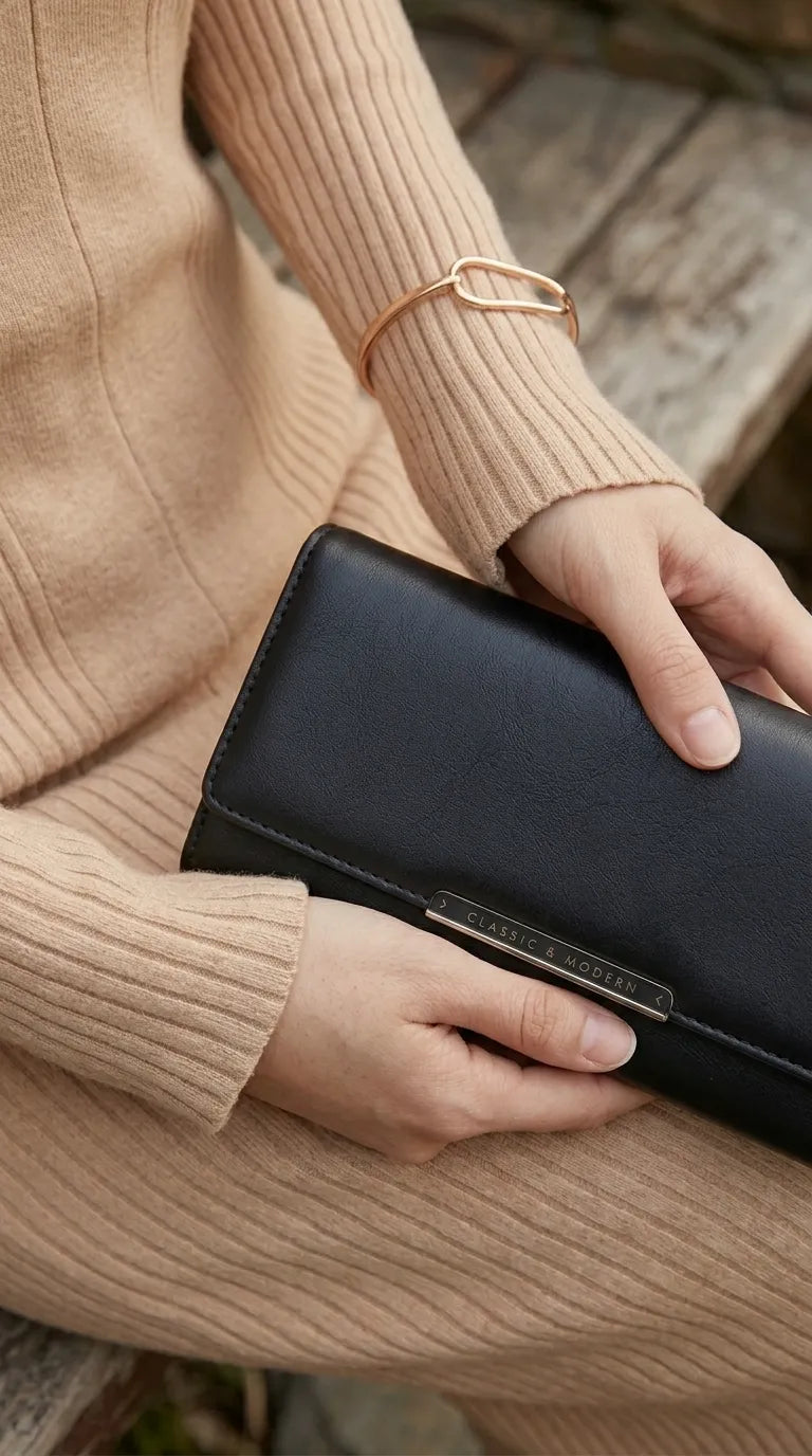 Black Formal Wallet For Women P71230