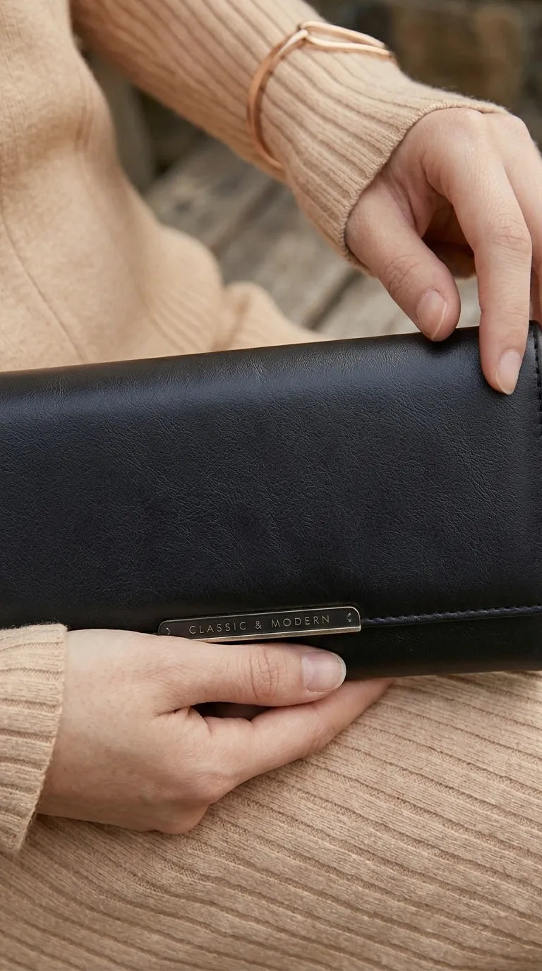 Black Formal Wallet For Women P71230