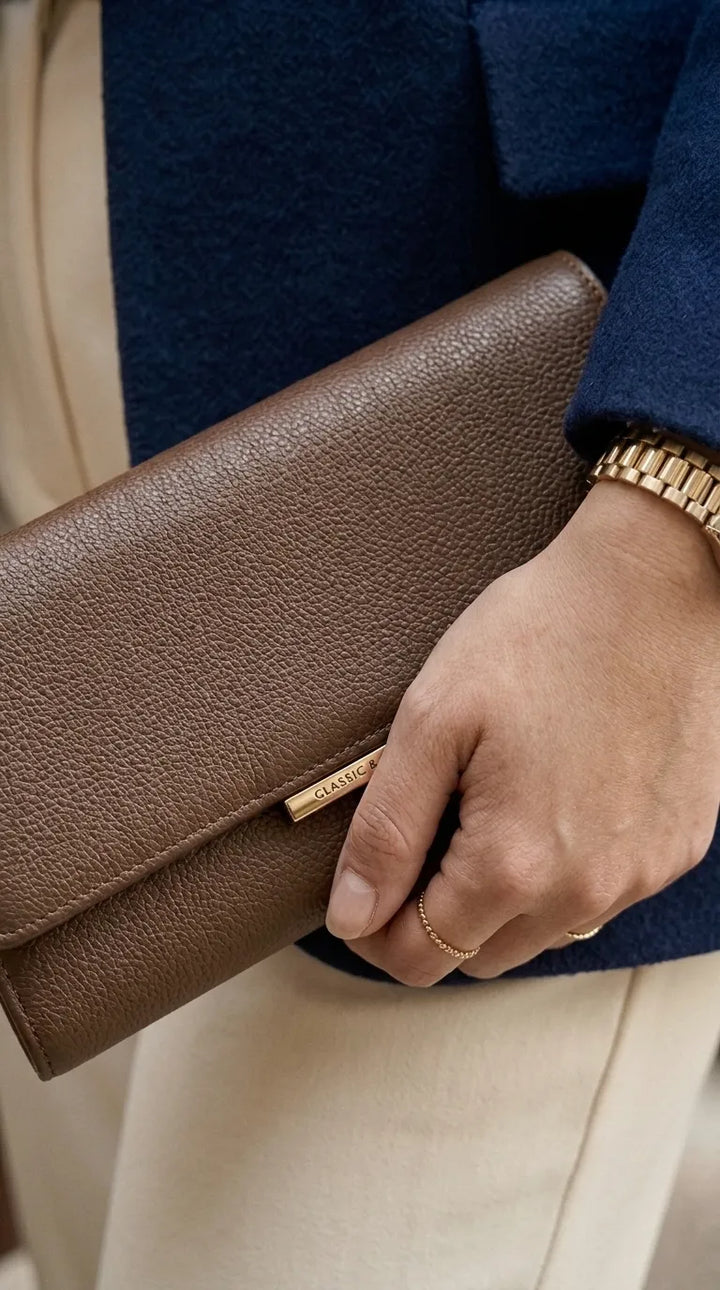 Brown Formal Wallet For Women P71231