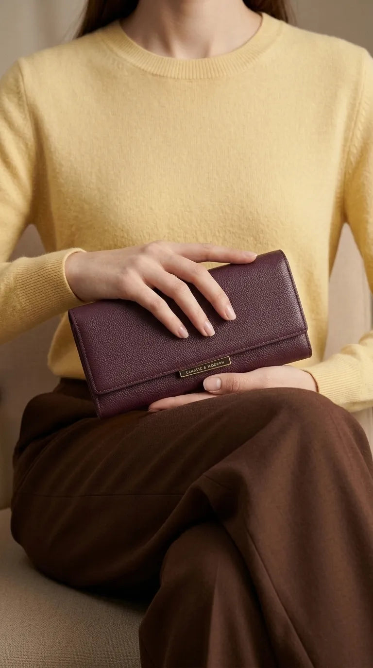Maroon Formal Wallet For Women P71231