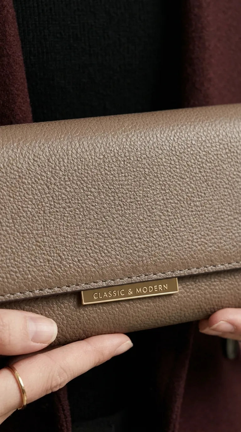 Khaki Formal Wallet For Women P71231