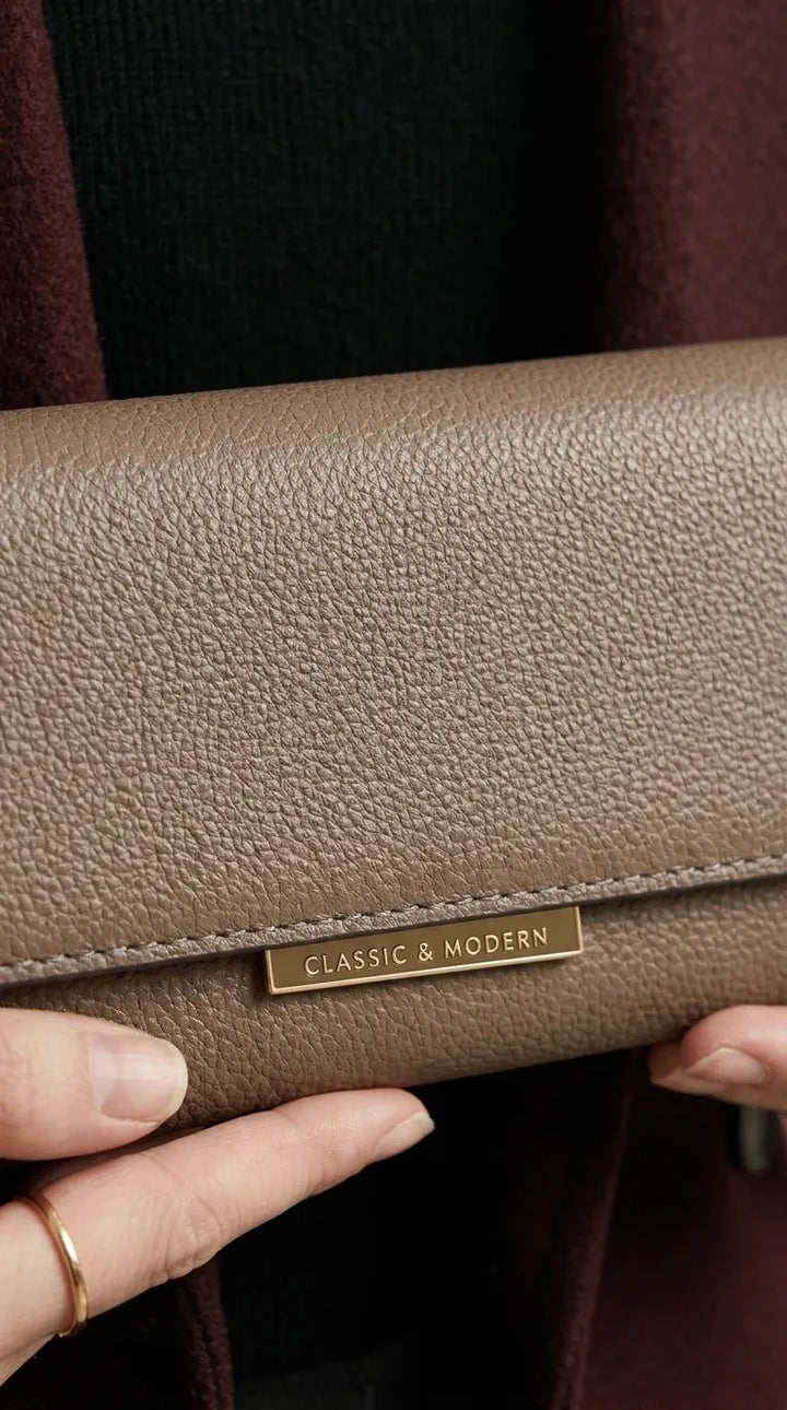 Khaki Formal Wallet For Women P71231
