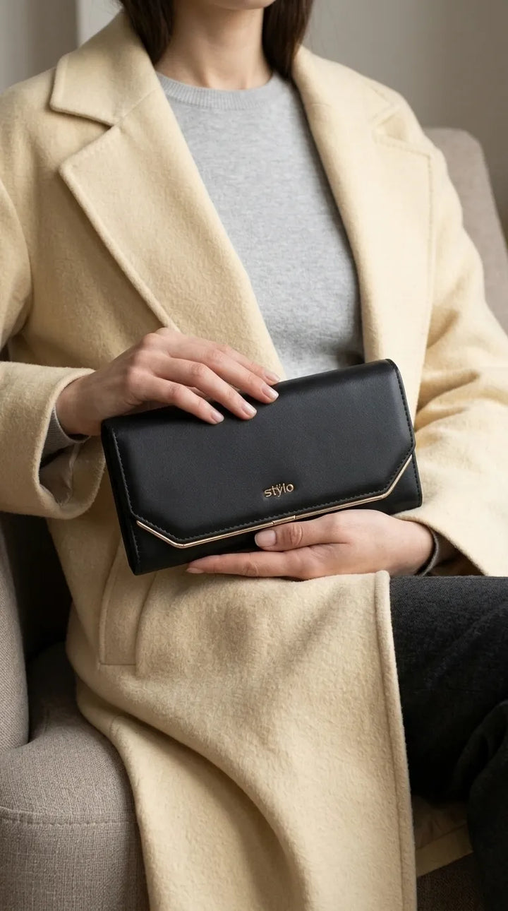 Black Formal Wallet For Women P71232
