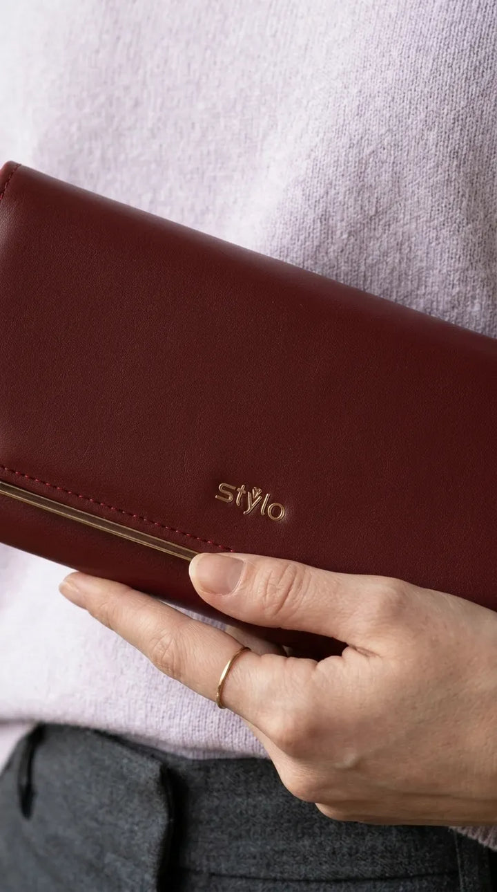 Maroon Formal Wallet For Women P71232
