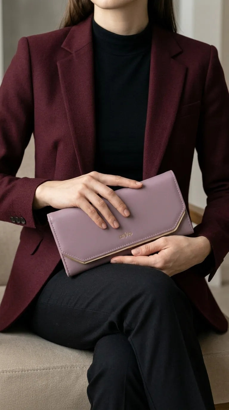 Purple Formal Wallet For Women P71232