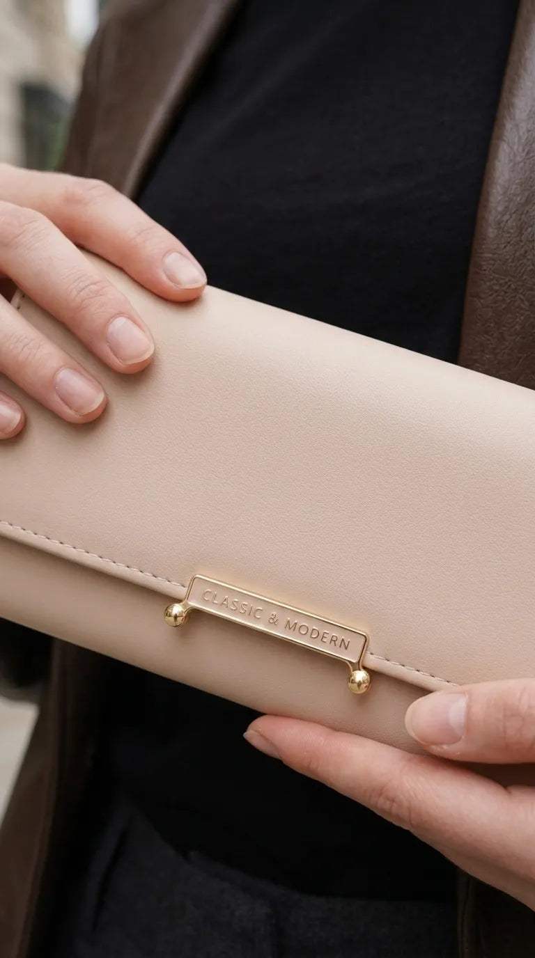 Beige Formal Wallet For Women P71233