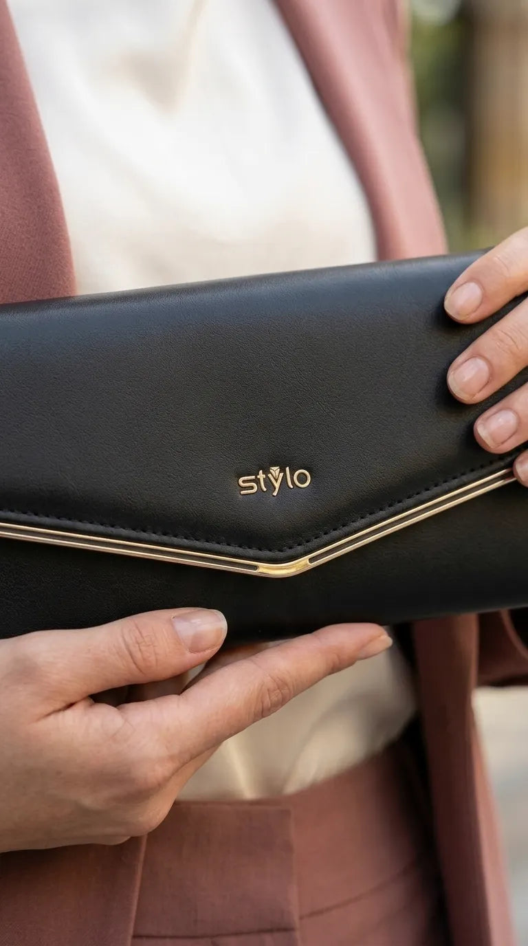 Black Formal Wallet For Women P71234