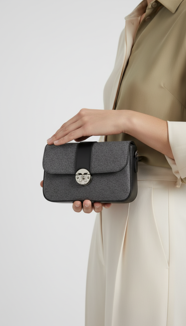 Black Casual Pouch For Ladies P97678