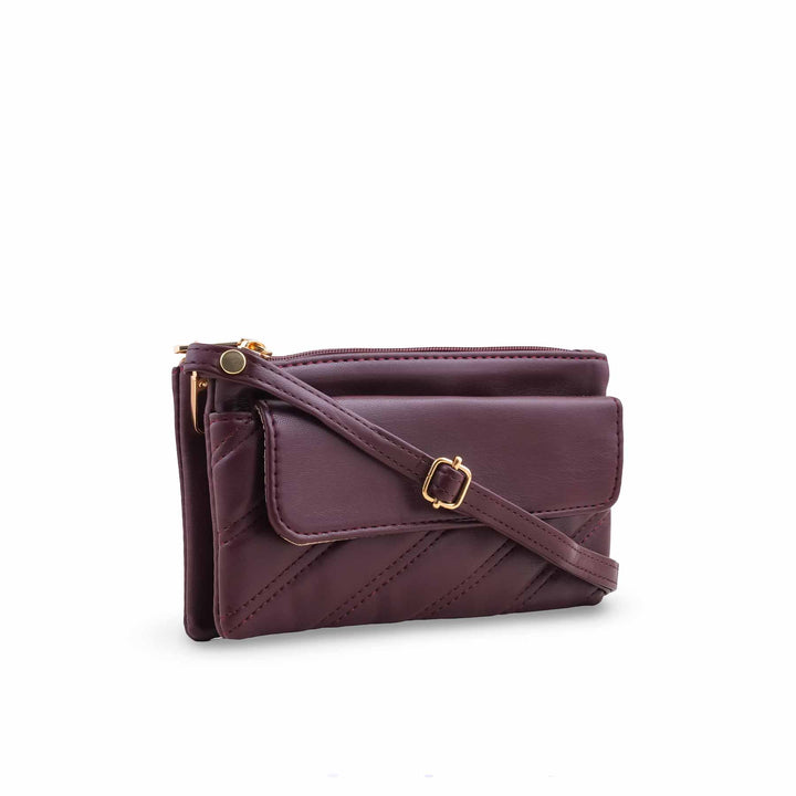 Maroon Casual Pouch For Ladies P97679