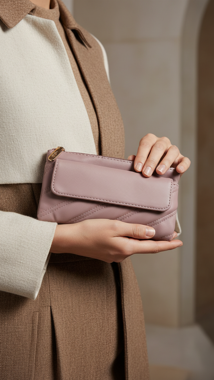 Pink Casual Pouch For Ladies P97679