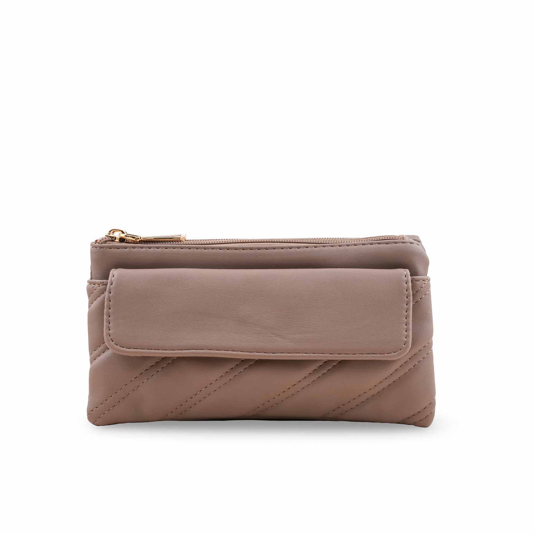 Beige Casual Pouch For Ladies P97679