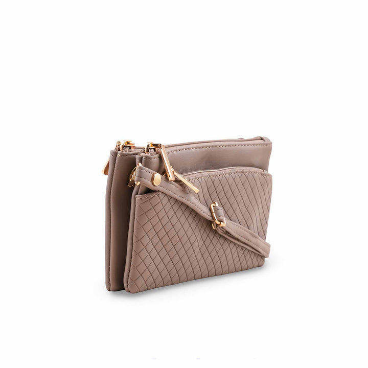 Beige Casual Pouch For Ladies P97680