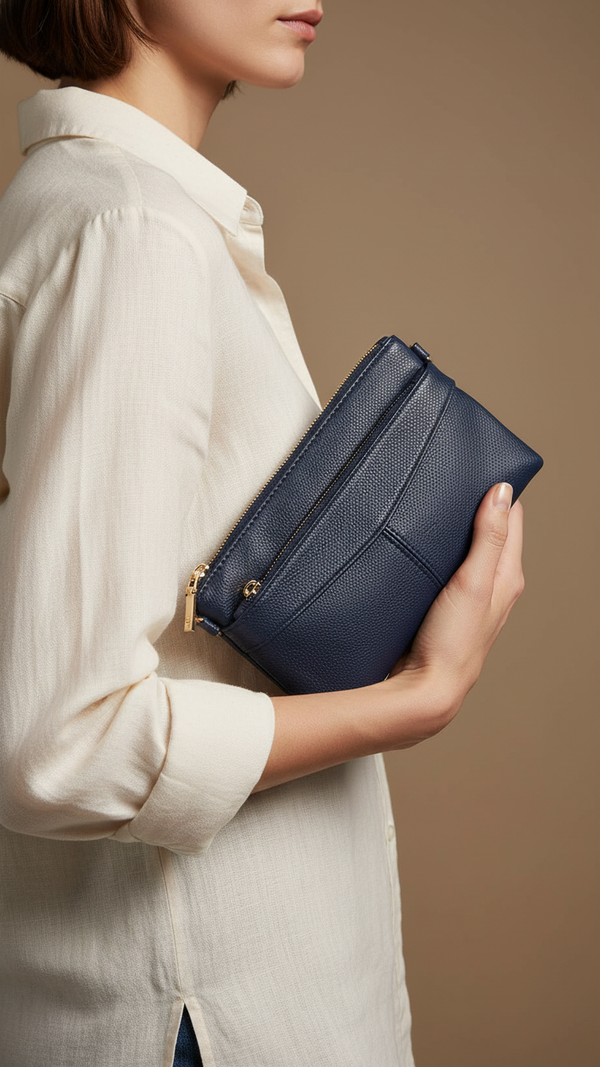 Blue Casual Pouch For Ladies P97688