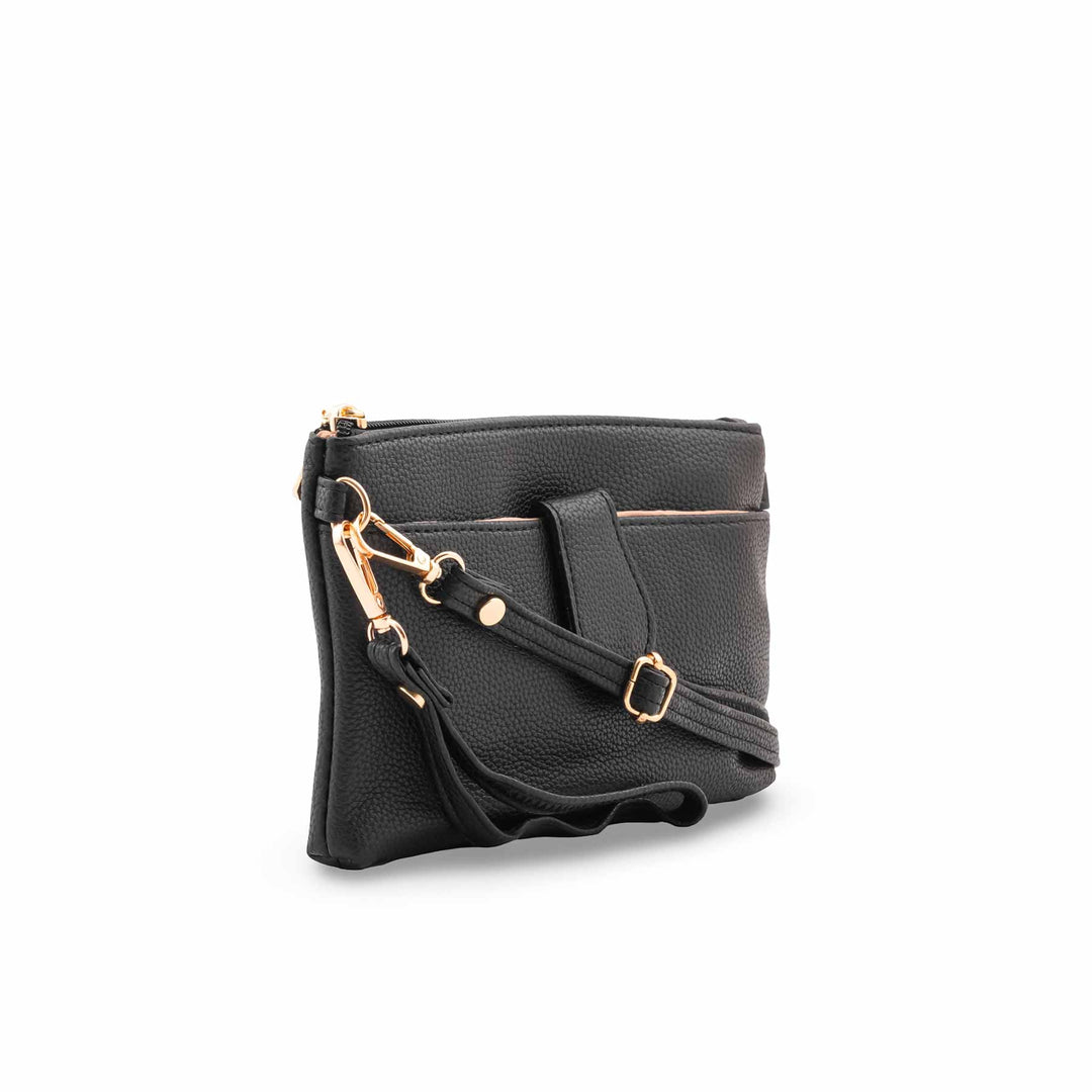 Black Casual Pouch For Ladies P97689
