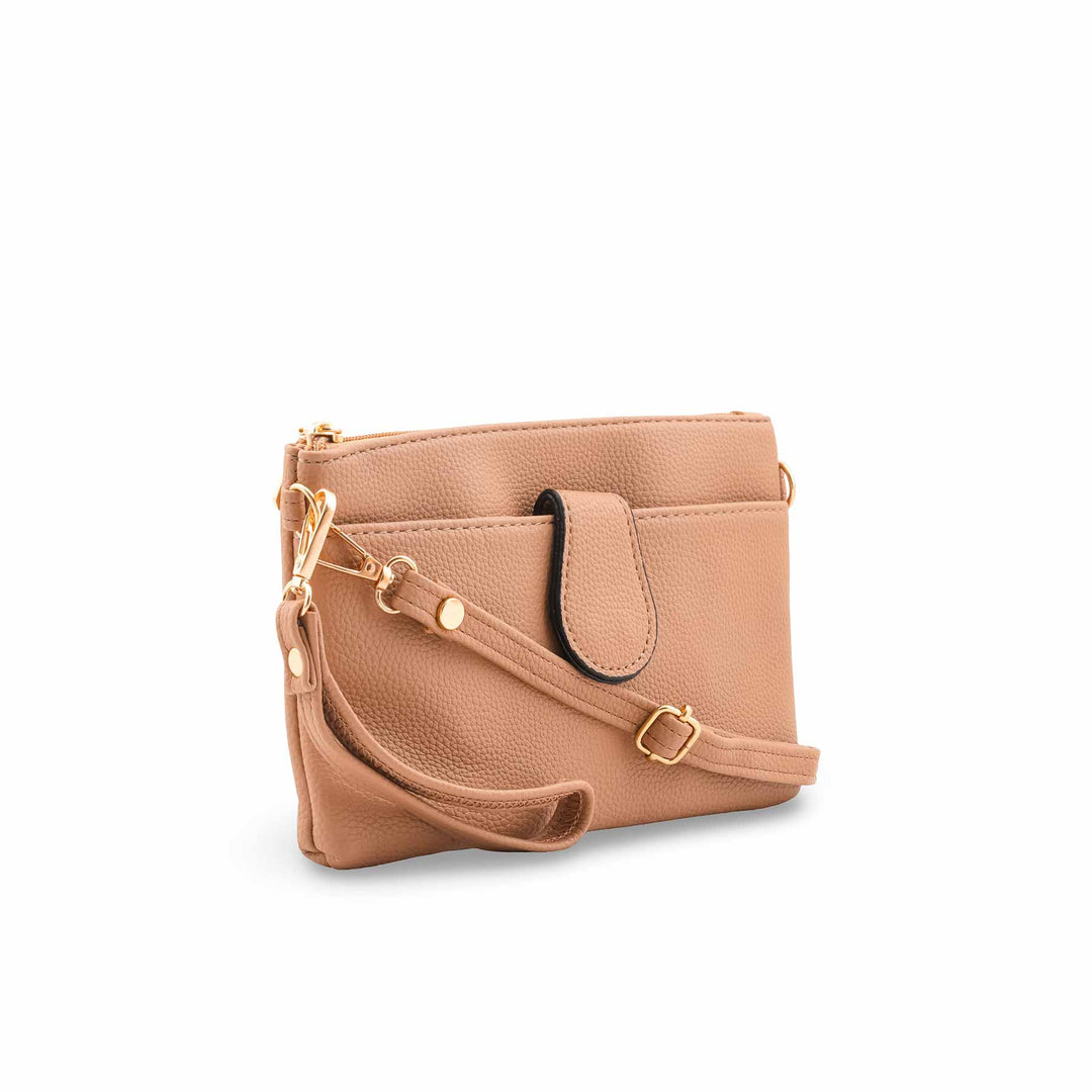 Beige Casual Pouch For Ladies P97689