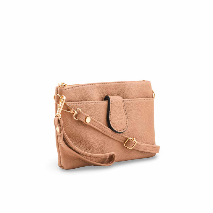 Beige Casual Pouch For Ladies P97689