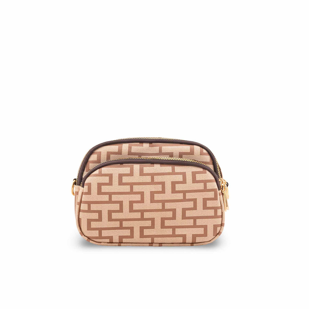 Beige Casual Pouch For Women P97697