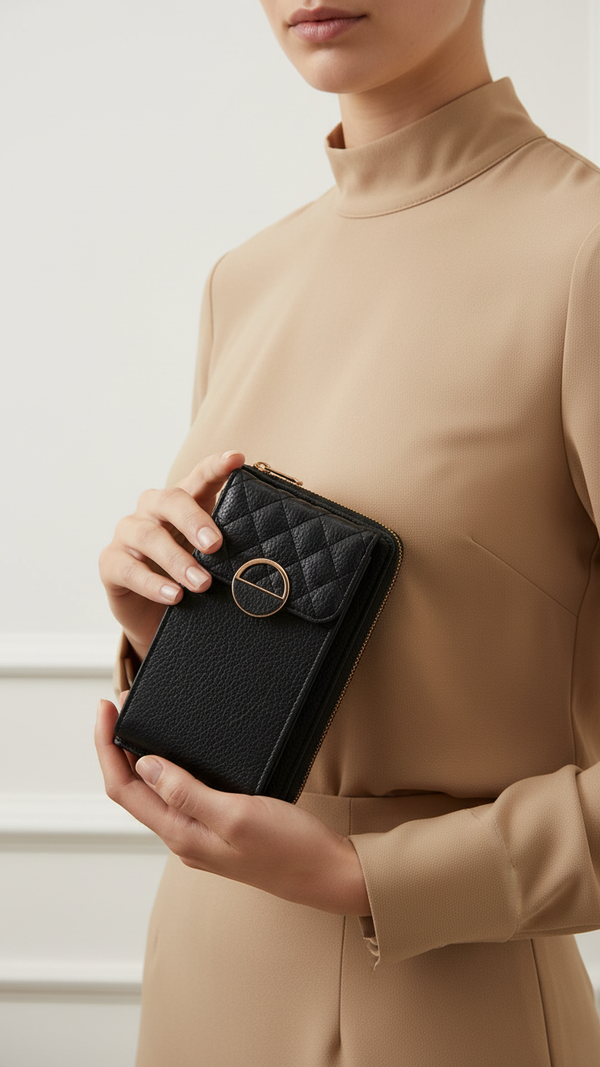Black Casual Pouch For Ladies P97699