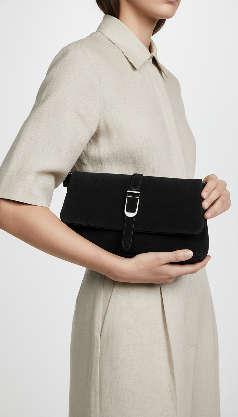 Black Casual Pouch For Women P97704